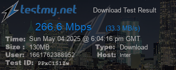 Speed Test Result