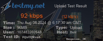 Speed Test Result