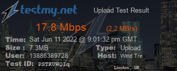 Speed Test Result