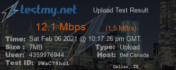 Speed Test Result