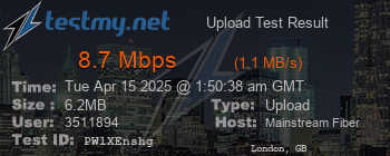 Speed Test Result
