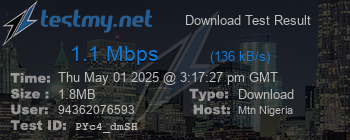 Speed Test Result