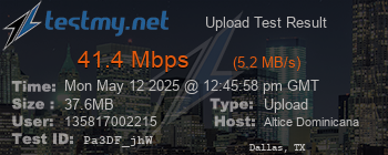 Speed Test Result