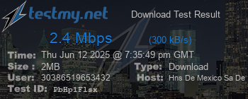 Speed Test Result