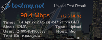 Speed Test Result