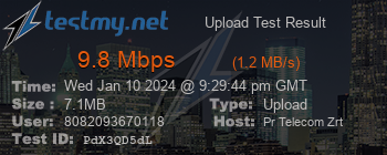 Speed Test Result