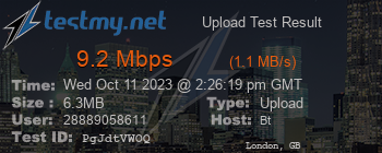 Speed Test Result