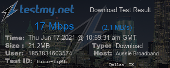 Speed Test Result