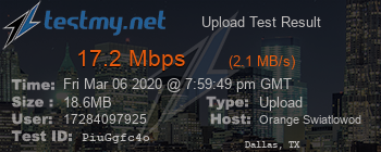 Speed Test Result