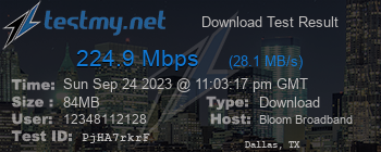 Speed Test Result