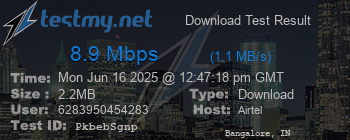 Speed Test Result