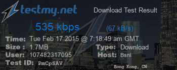 Speed Test Result
