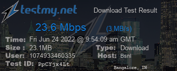 Speed Test Result