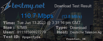 Speed Test Result