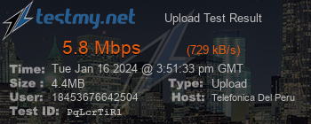 Speed Test Result