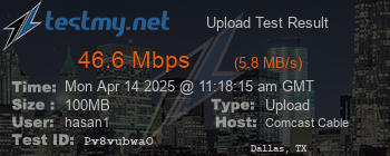 Speed Test Result