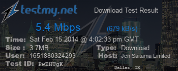 Speed Test Result