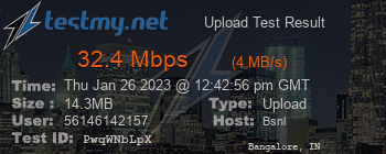 Speed Test Result