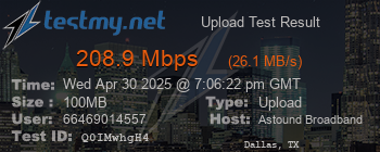 Speed Test Result