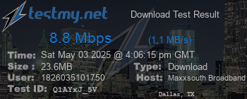 Speed Test Result