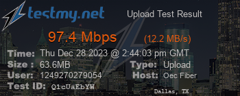 Speed Test Result