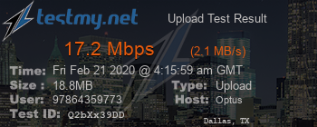 Speed Test Result