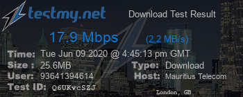 Speed Test Result
