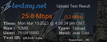 Speed Test Result