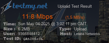 Speed Test Result