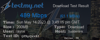 Speed Test Result