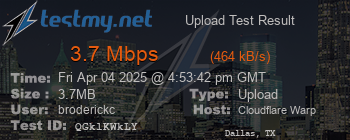Speed Test Result