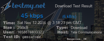 Speed Test Result