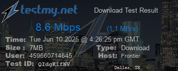 Speed Test Result