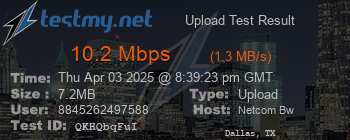 Speed Test Result