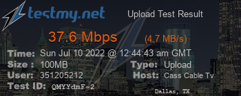 Speed Test Result