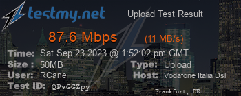 Speed Test Result