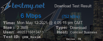Speed Test Result