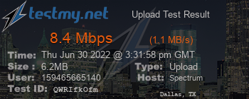 Speed Test Result