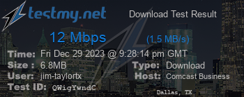 Speed Test Result