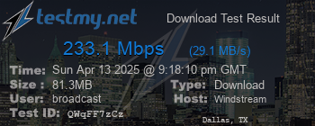 Speed Test Result