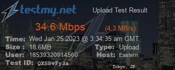 Speed Test Result