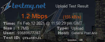 Speed Test Result