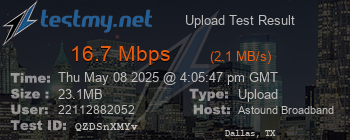 Speed Test Result