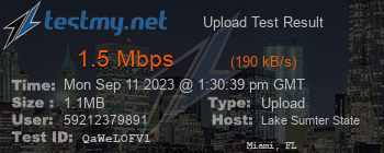 Speed Test Result