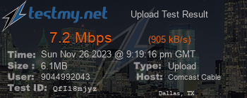 Speed Test Result