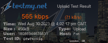 Speed Test Result