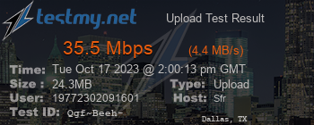 Speed Test Result