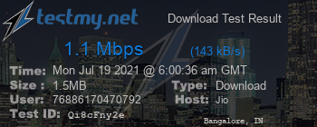 Speed Test Result