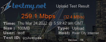 Speed Test Result