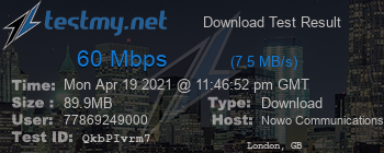 Speed Test Result